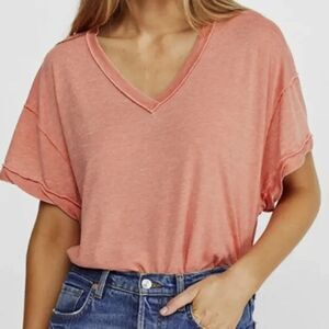 We the Free All Mine orange lightweight short sleeve top size small